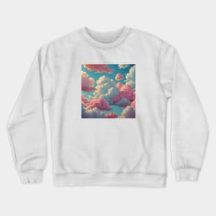 White and pink clouds Crewneck Sweatshirt